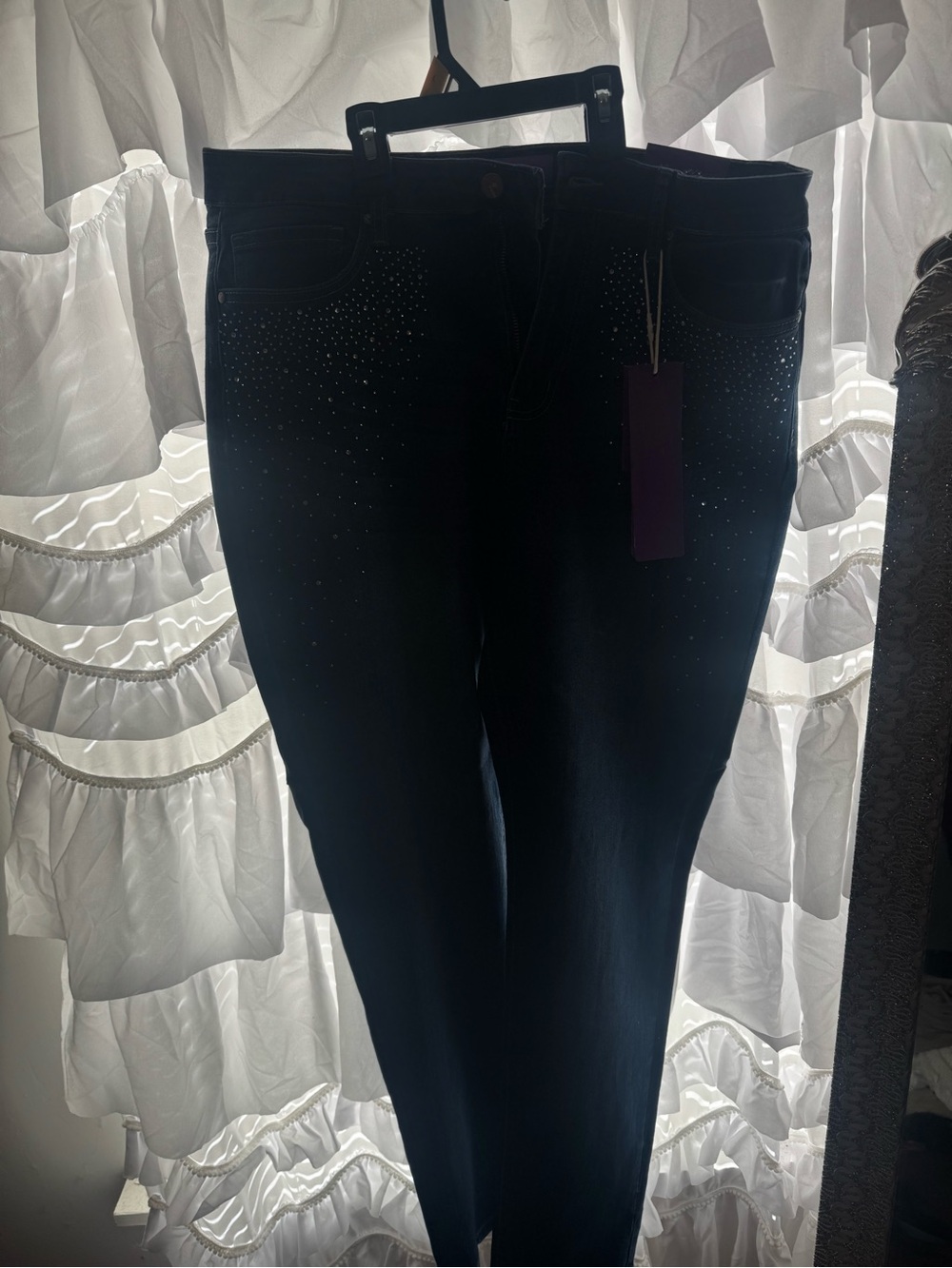 Black Women's Jeans with Subtle Stud Detail